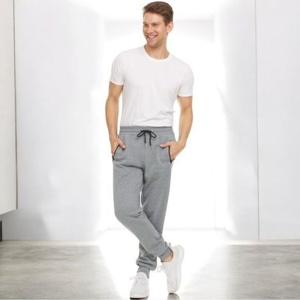 NEW Pure Champ Grey Drawstring Fleece Joggers Men's Size‎ L